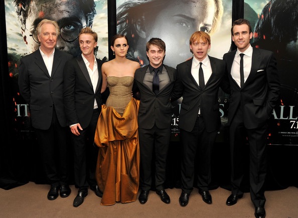 De izquierda a derecha: Alan Rickman, Jason Isaacs Emma Watson, Daniel Radcliffe, Rupert Grint, Matthew David Lewis (Foto: especial)