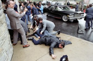 3/30/1981 Aftermath of the assassination attempt outside the Hilton Hotel in Washington D.C.