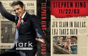 James Franco y la portada de la novela "11/22/63". Foto: Lark Tonight.