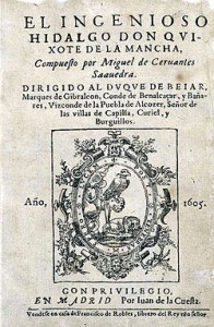 Portada de la primera edición de "El Quijote", año 1605. Foto: Especial.